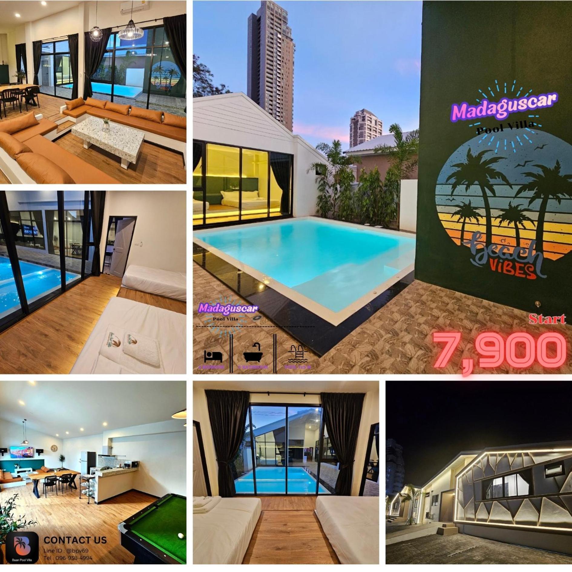 Madaguscar Private Pool Villa-Pattaya Джомтьен Экстерьер фото