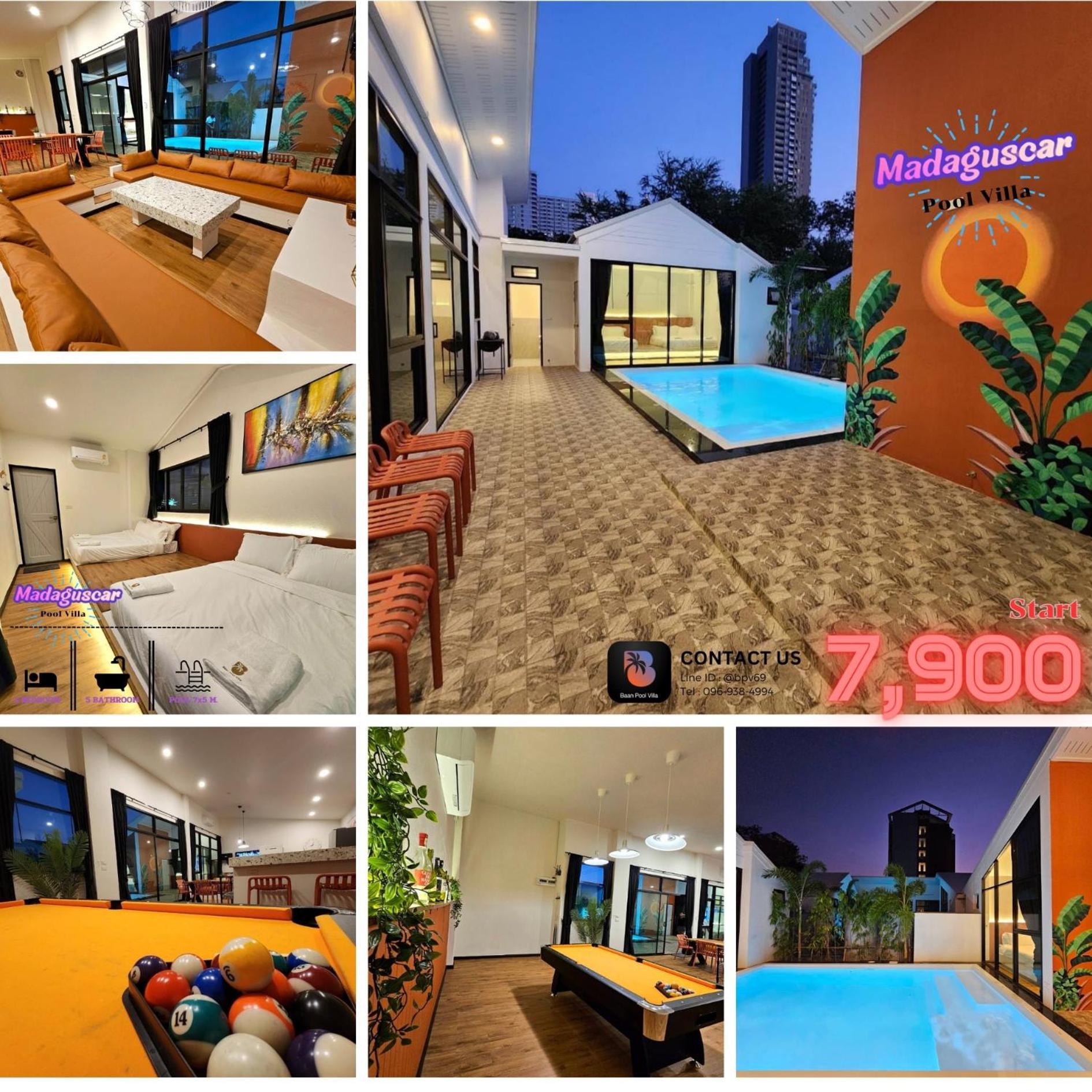 Madaguscar Private Pool Villa-Pattaya Джомтьен Экстерьер фото