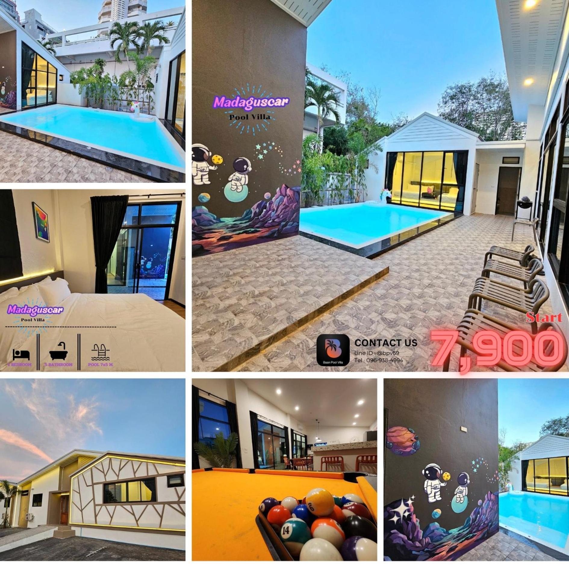 Madaguscar Private Pool Villa-Pattaya Джомтьен Экстерьер фото